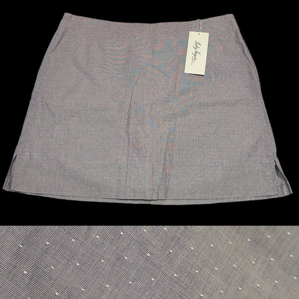 NWT Lady HagenLadies sz 12 Tennis Golf Pickleball Purple Dot Oxford skort $50